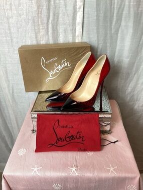 Christian Louboutin Red & Black Ombre Pigalle Follies Pumps; Size: 41